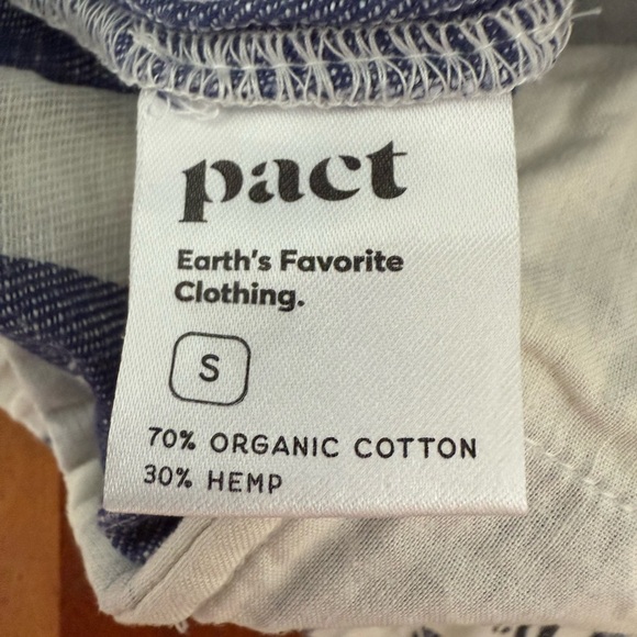 Pact Blue and White Bermuda Shorts Nautical Stripes Size Small - Picture 5 of 6